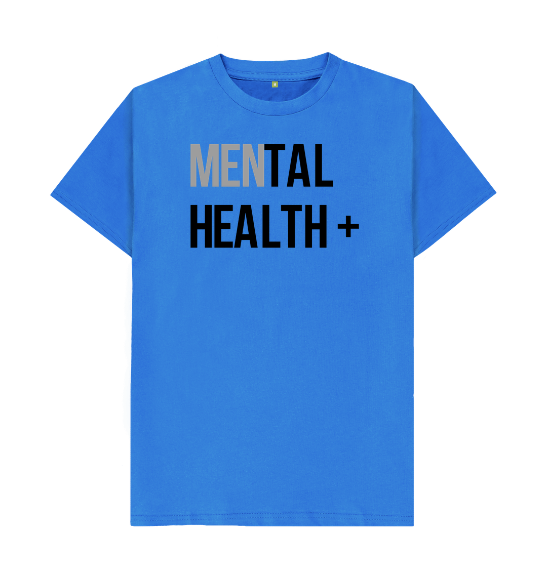 Bright Blue Men's Mental Health Positive Organic Cotton T-Shirt