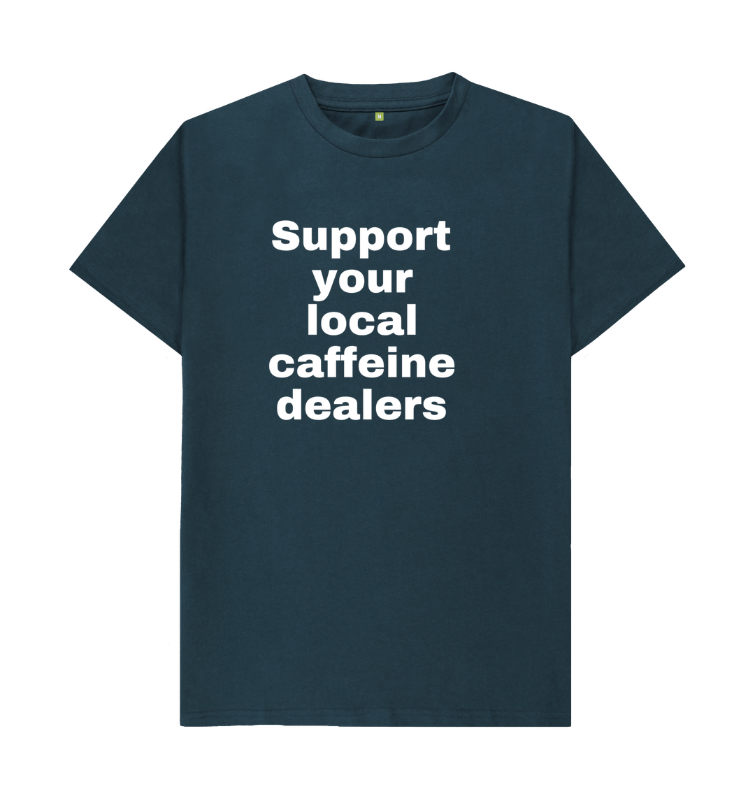 Denim Blue Organic Cotton Men's T-shirt Caffeine