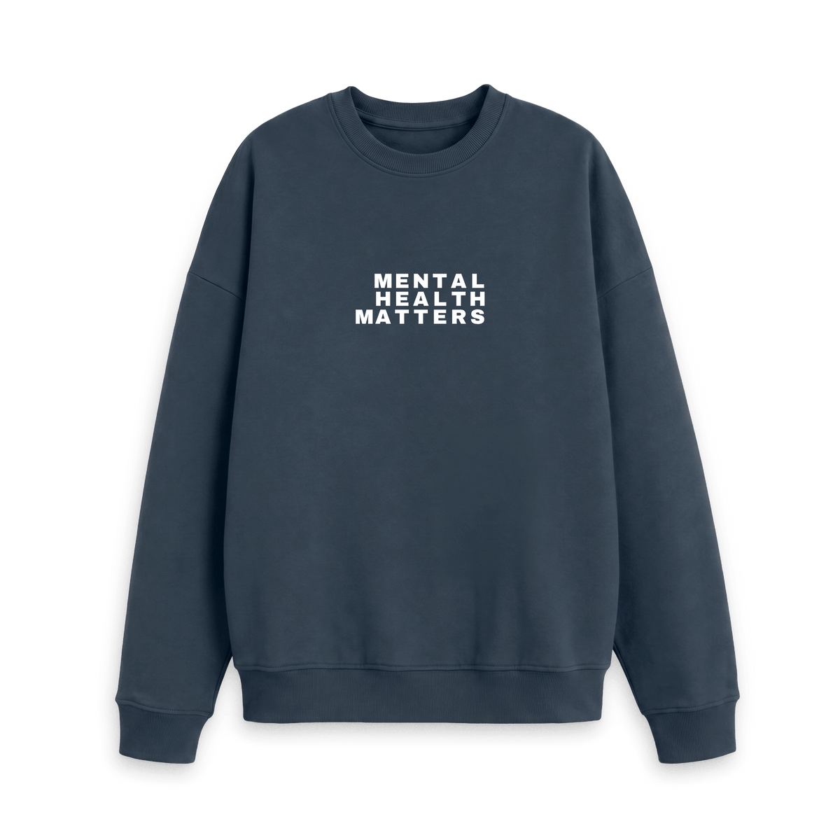 Navy Blue Printed Sweater Front