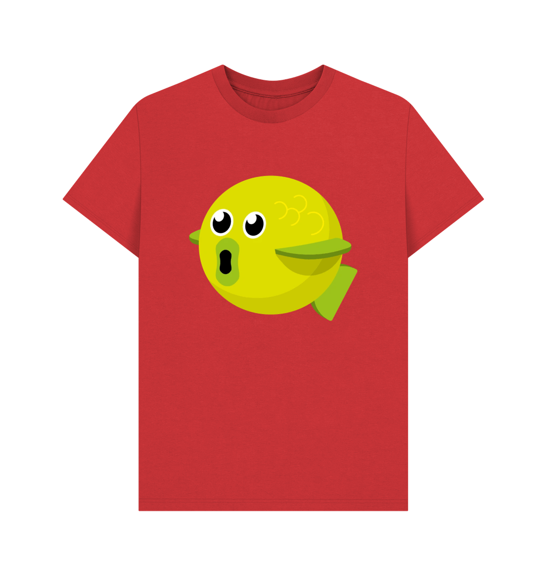 Red Organic Cotton Men's Fish T-Shirt