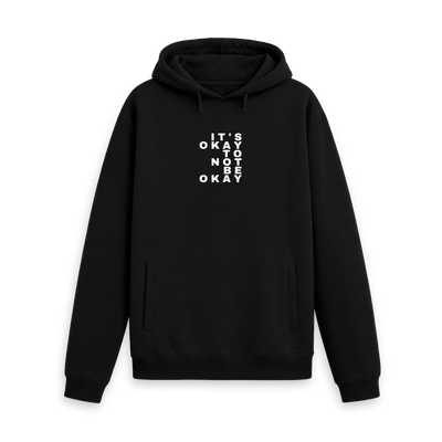 It's Okay to Not Be Okay White Print Organic Cotton Men's Hoodie