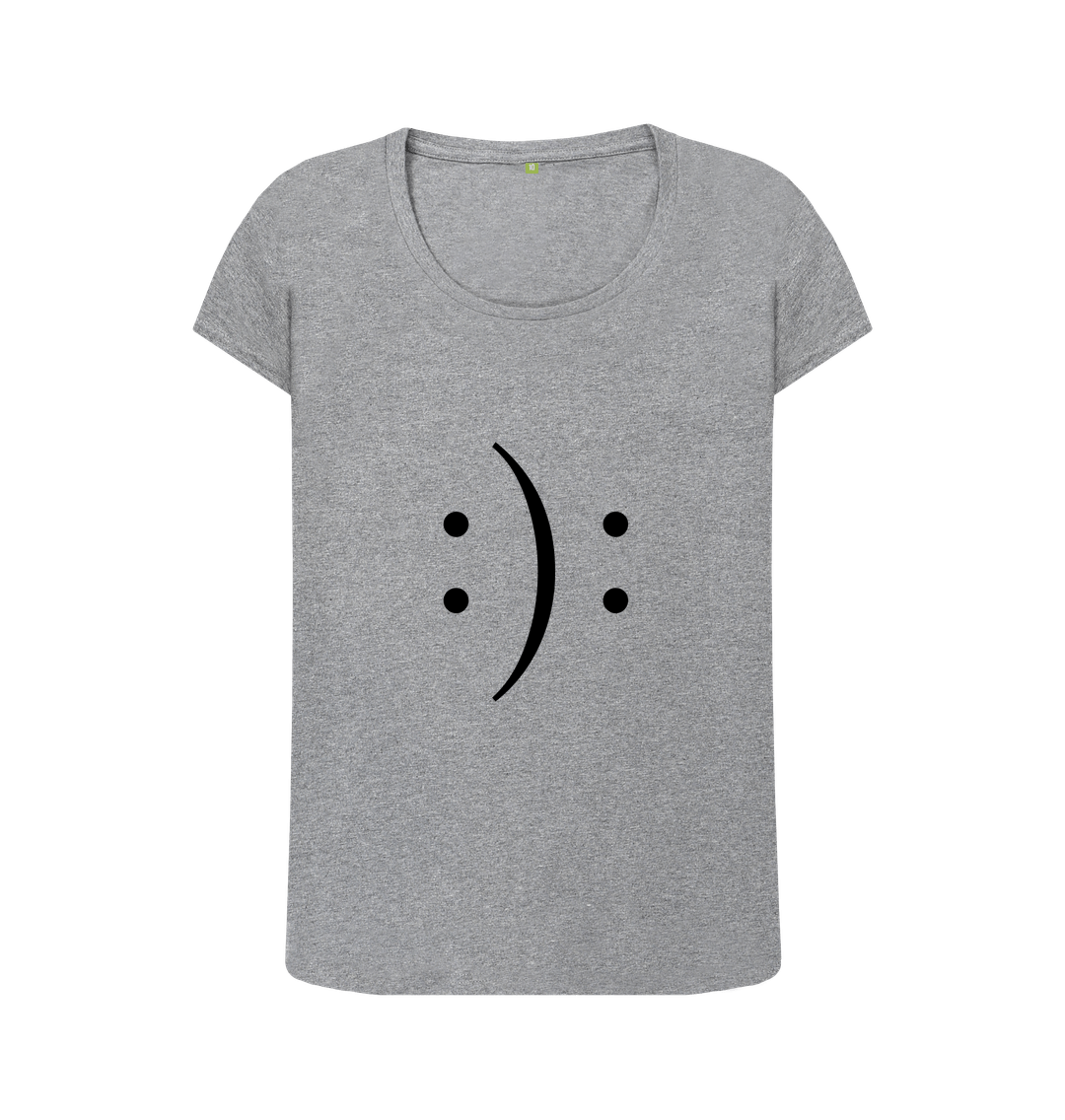 Athletic Grey Organic Cotton Smile Mental Health Women's T-Shirt
