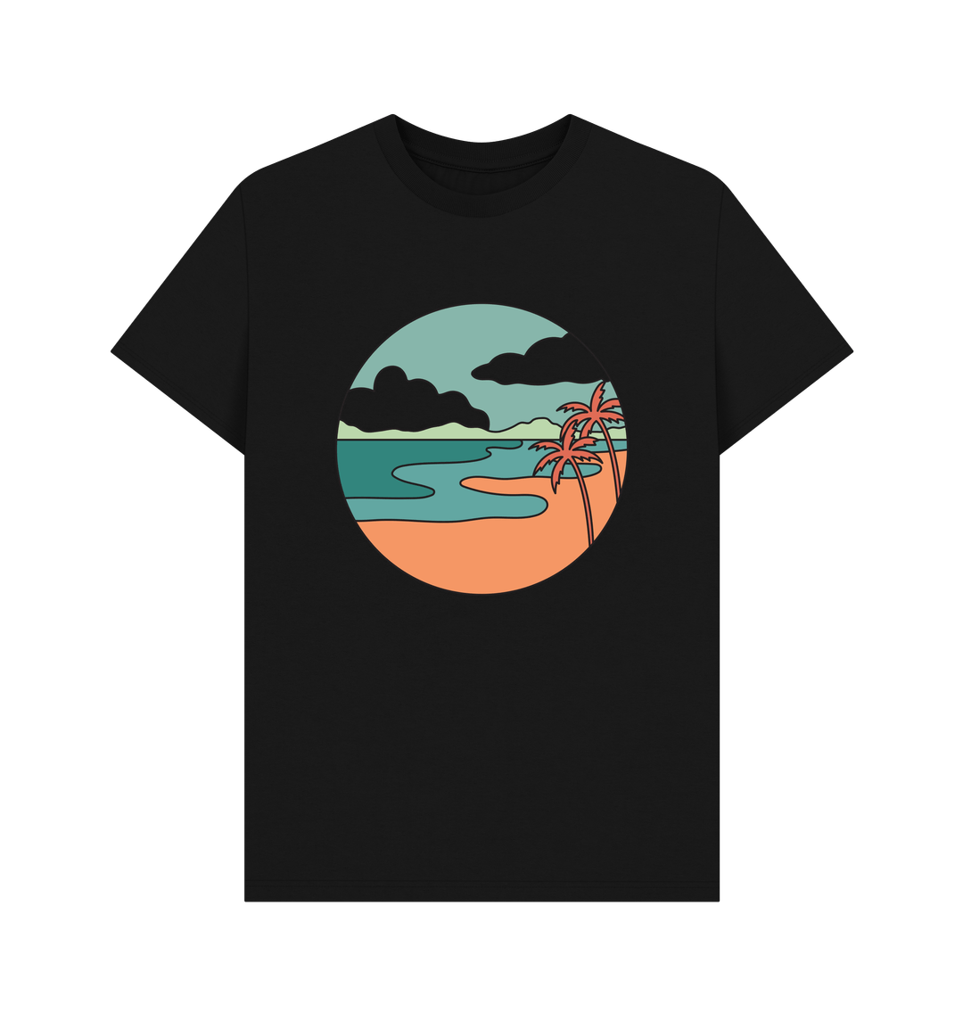 Black Organic Cotton Men's Beach T-Shirt
