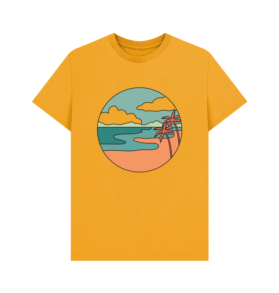 Mustard Organic Cotton Men's Beach T-Shirt