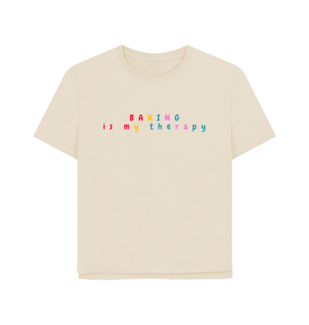 Oat Organic Cotton Mental Health Baking is my therapy Womans's T-shirt