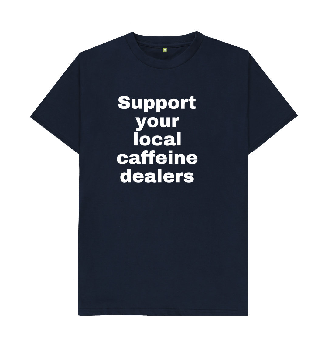Navy Blue Organic Cotton Men's T-shirt Caffeine