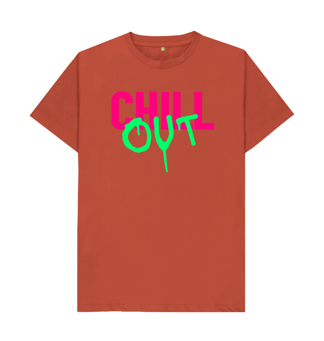 Rust Organic Cotton Men's T-shirt Chill Out