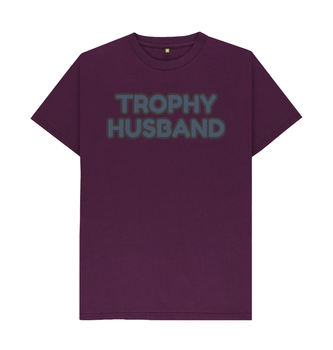 Purple Organic Cotton Trophy Husband Men's T-Shirt