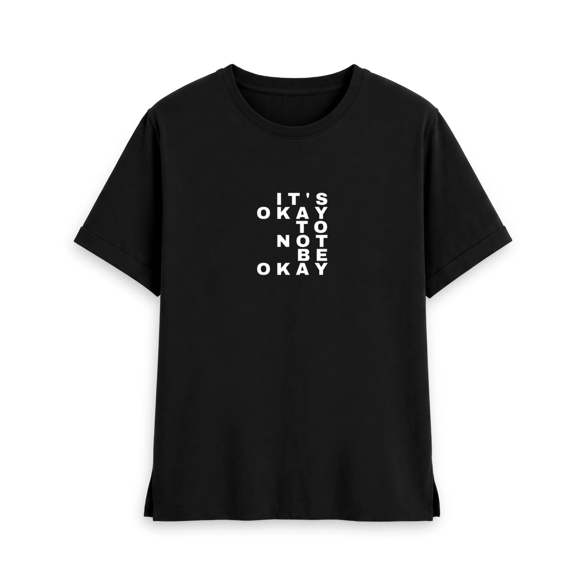 Black Printed T-shirt Front