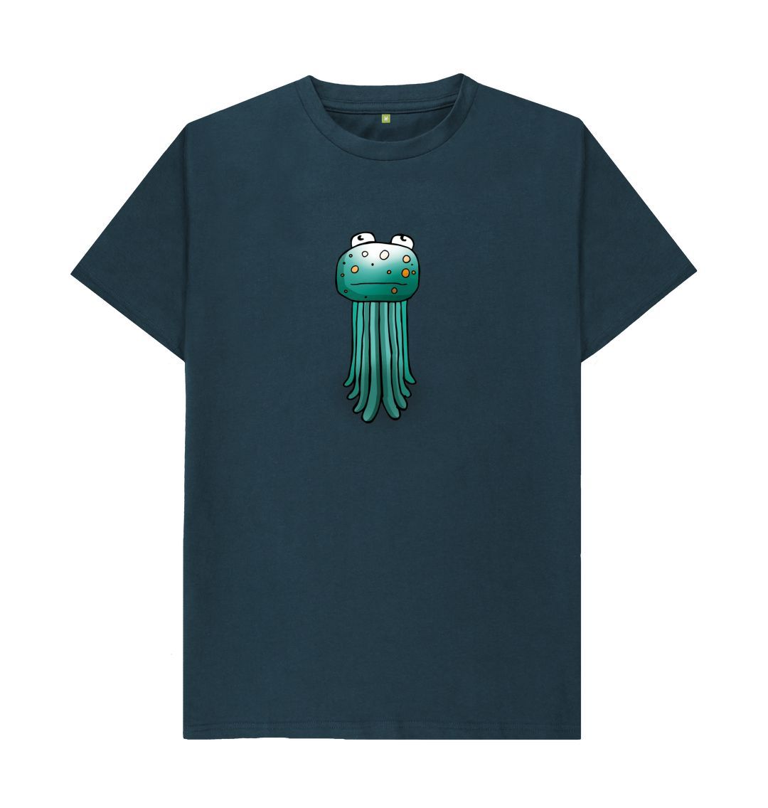 Denim Blue I'm Okay That's Okay Men's Mental Health Emotion T-Shirt Organic Cotton No Text