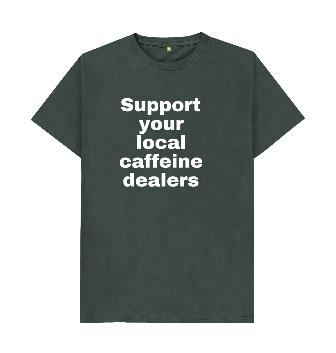 Dark Grey Organic Cotton Men's T-shirt Caffeine
