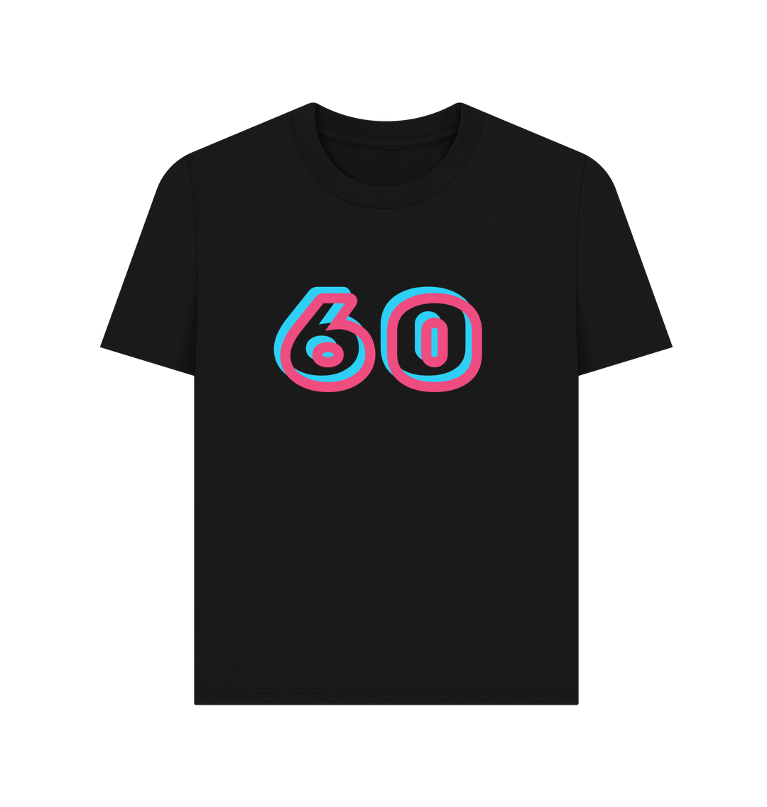 Black Organic Cotton Women's 60th T-Shirt