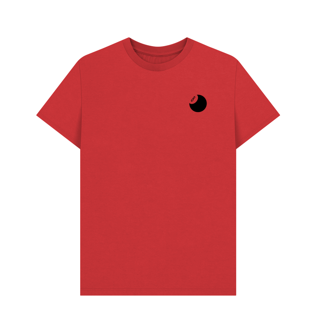 Red Organic Cotton Men's 8 Ball T-Shirt Small Logo
