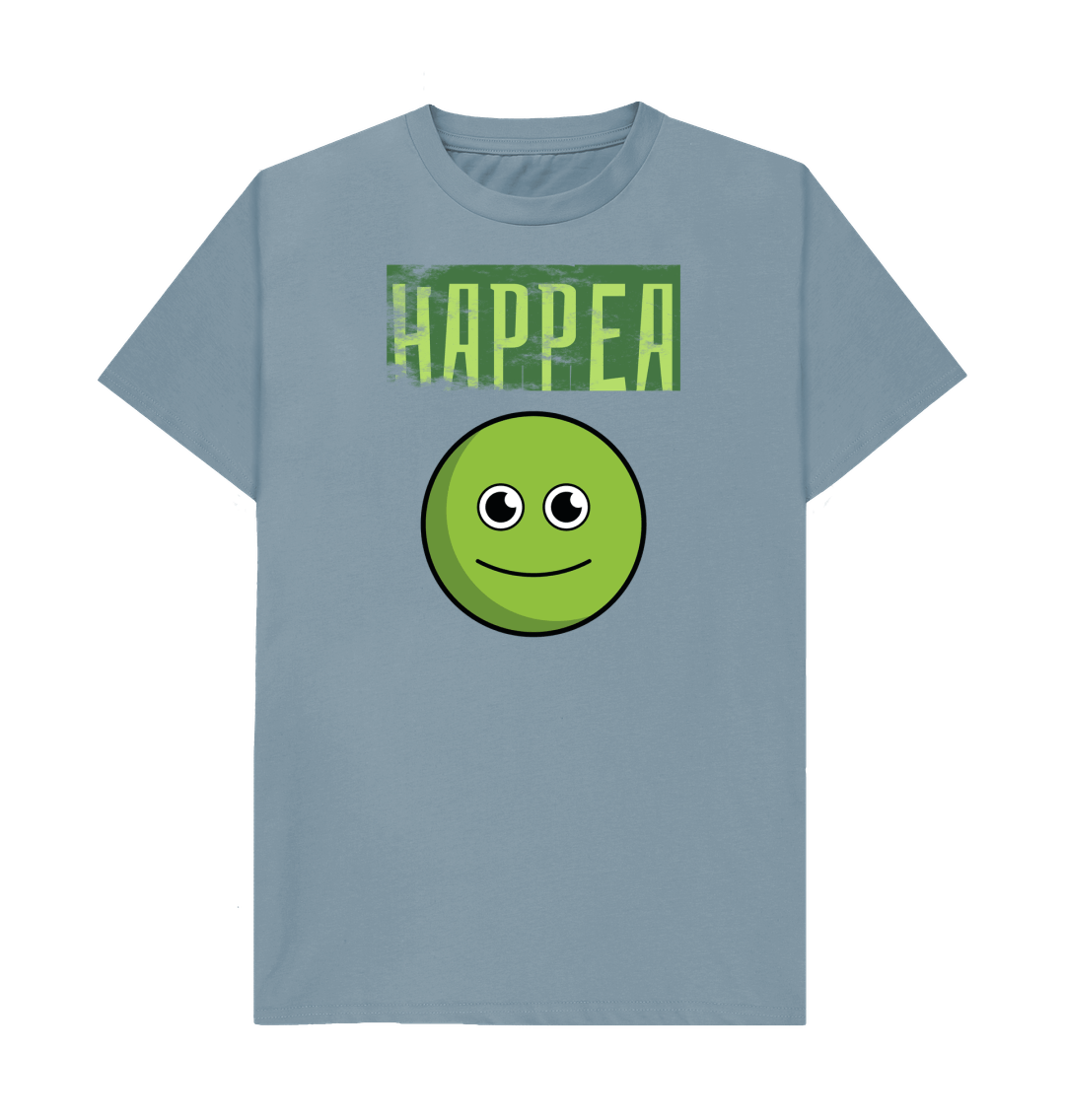 Stone Blue Organic Cotton Happea Mental Health Men's T-Shirt