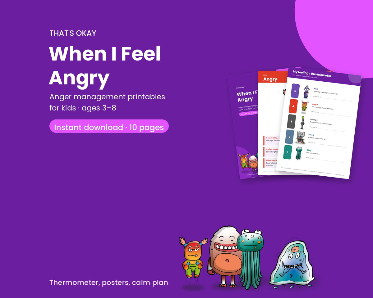 When I Feel Angry Pack (Printable PDF Download)