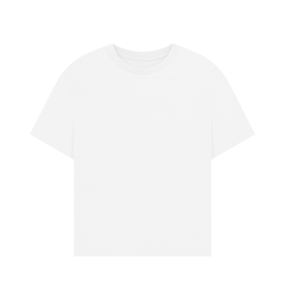 White Plain Oversized T Shirts Women's Organic Cotton