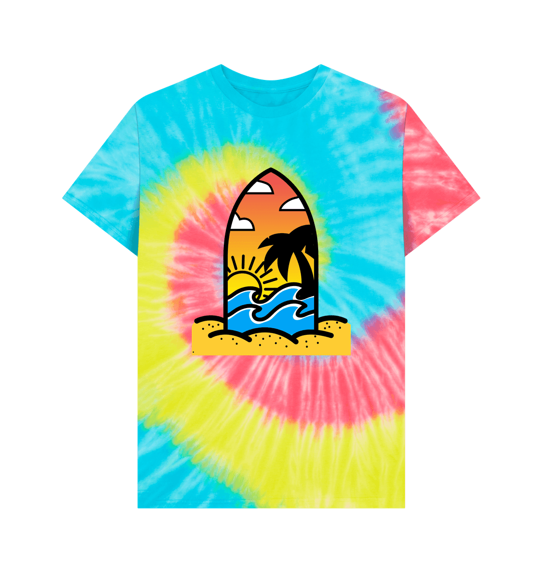 Tie Dye Organic Cotton Men's Beach Surf T-Shirt