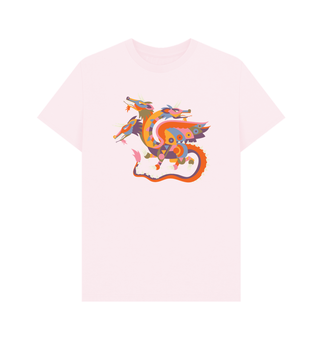 Pink Colourful Dragon Organic Cotton Men's T-Shirt