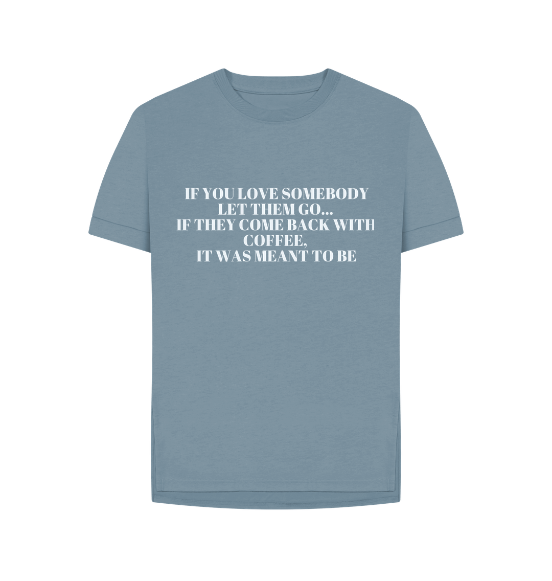 Stone Blue Organic Cotton Woman's T-Shirt Coffee