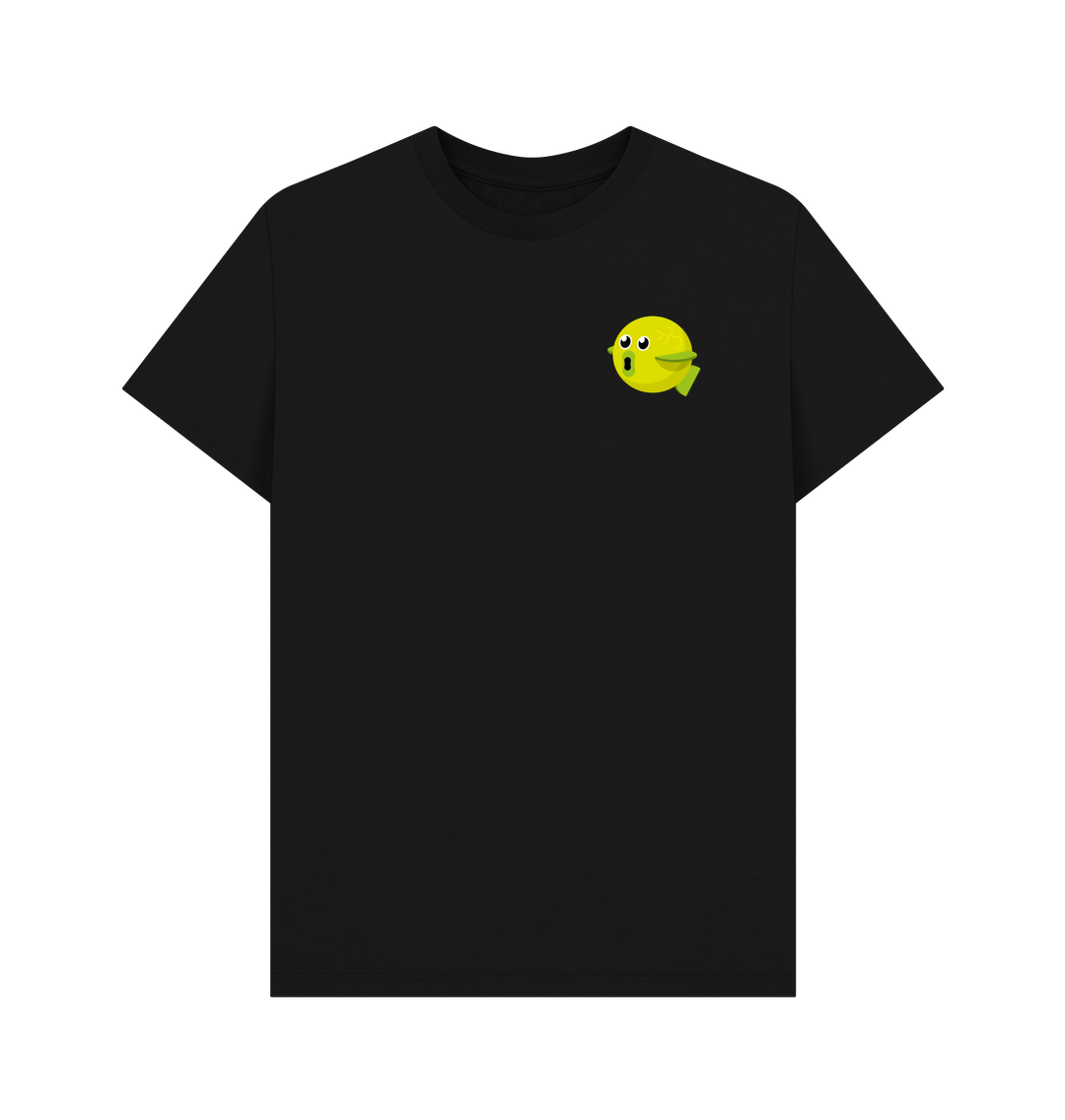 Black Organic Cotton Men's Fish T-Shirt Small Logo