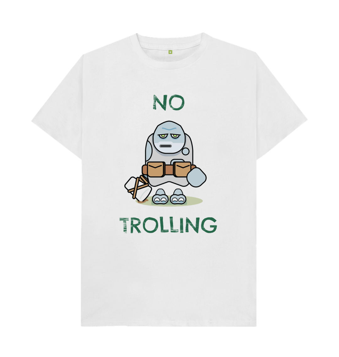 White Organic Cotton Men's Mental Health T-Shirt No Trolling