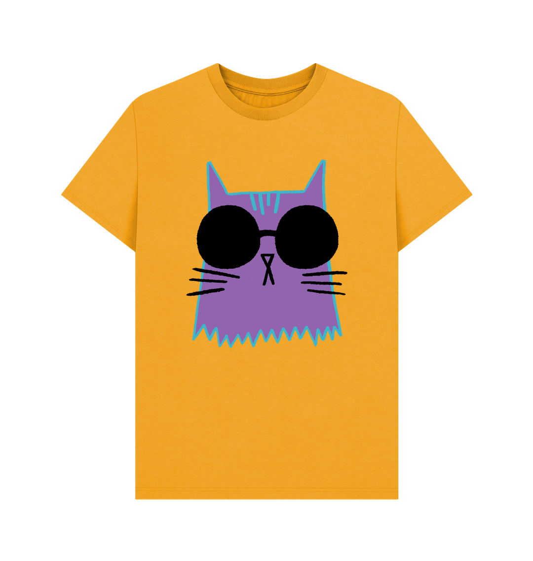 Mustard Organic Cotton Cat Cool T-Shirt for Men