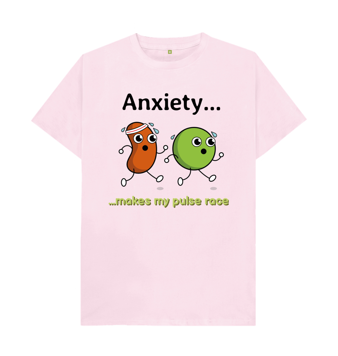 Pink Organic Cotton Anxiety Makes My Pulse Race Mental Health Men's T-Shirt