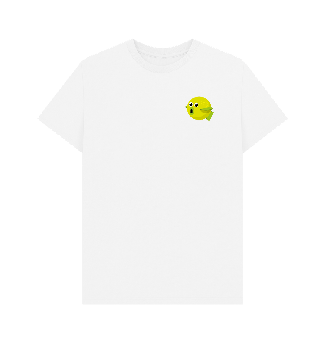 White Organic Cotton Men's Fish T-Shirt Small Logo