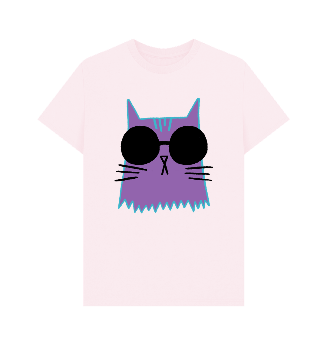 Pink Organic Cotton Cat Cool T-Shirt for Men