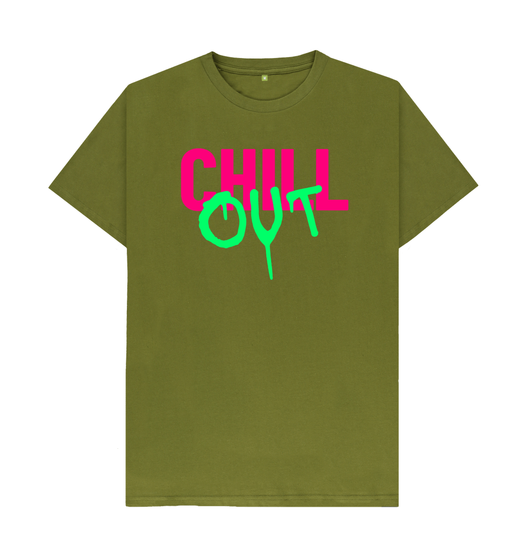 Moss Green Organic Cotton Men's T-shirt Chill Out