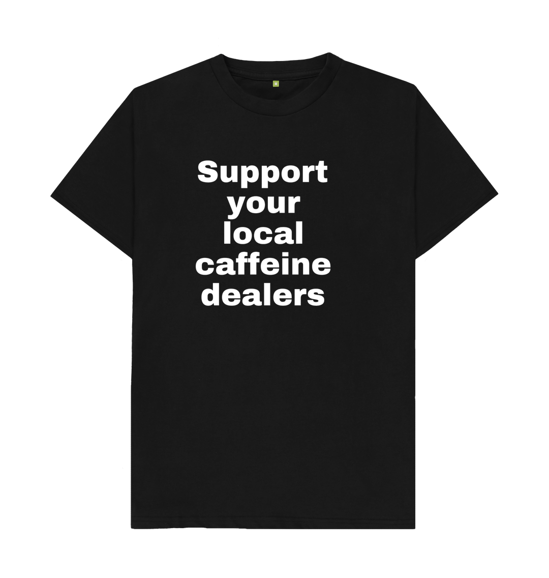 Black Organic Cotton Men's T-shirt Caffeine