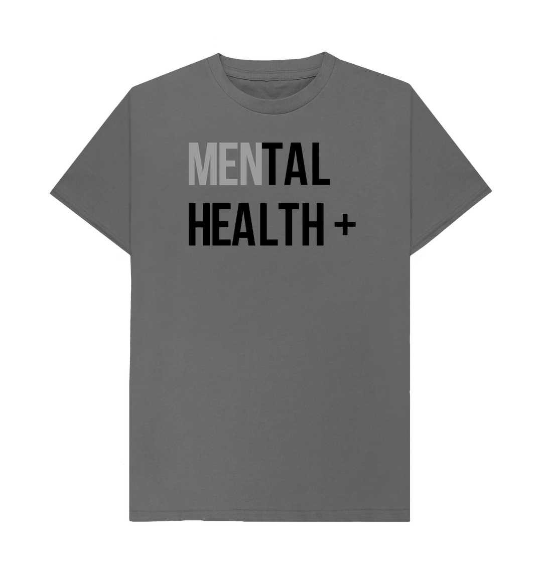 Slate Grey Men's Mental Health Positive Organic Cotton T-Shirt