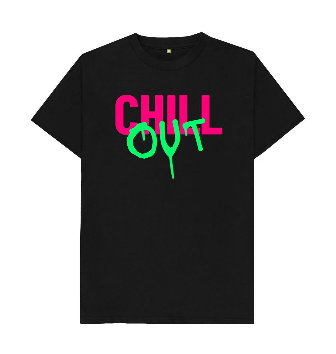 Black Organic Cotton Men's T-shirt Chill Out