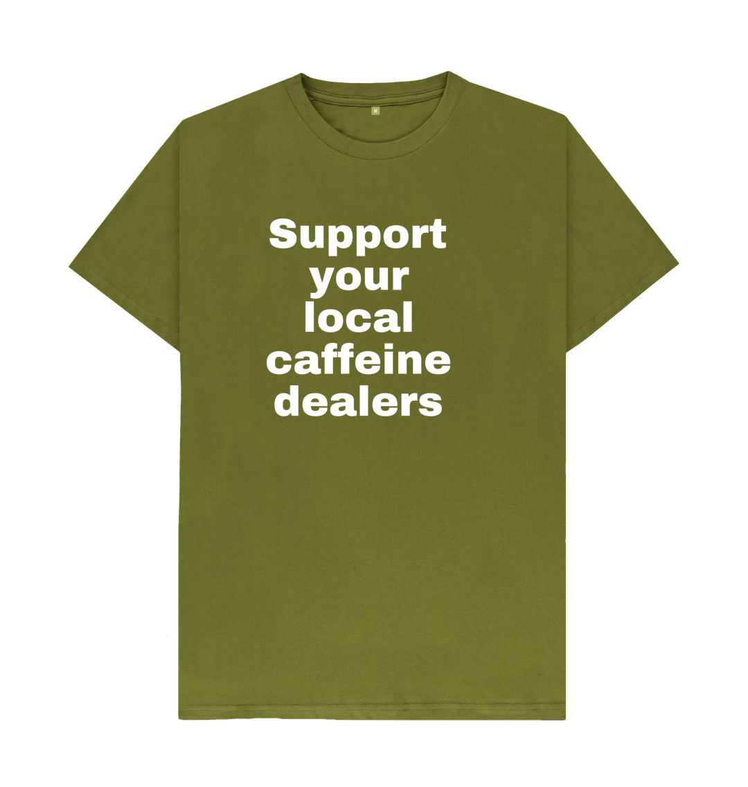 Moss Green Organic Cotton Men's T-shirt Caffeine
