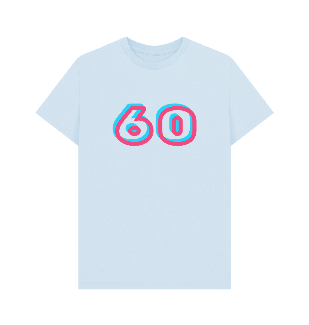 Sky Blue Men's Organic Cotton T Shirts 60th birthday