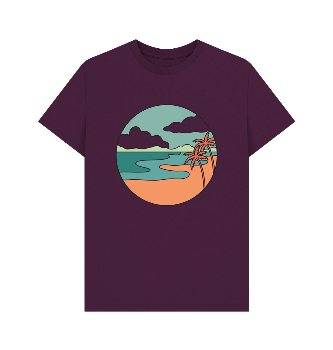 Purple Organic Cotton Men's Beach T-Shirt
