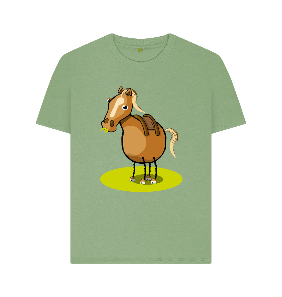 Sage Organic Cotton Woman's Funny Grumpy Horse Mental Health T-Shirt