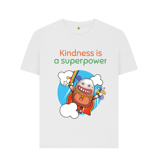 White Organic Cotton Kindness is a Superpower Mental Health Women's T-Shirt