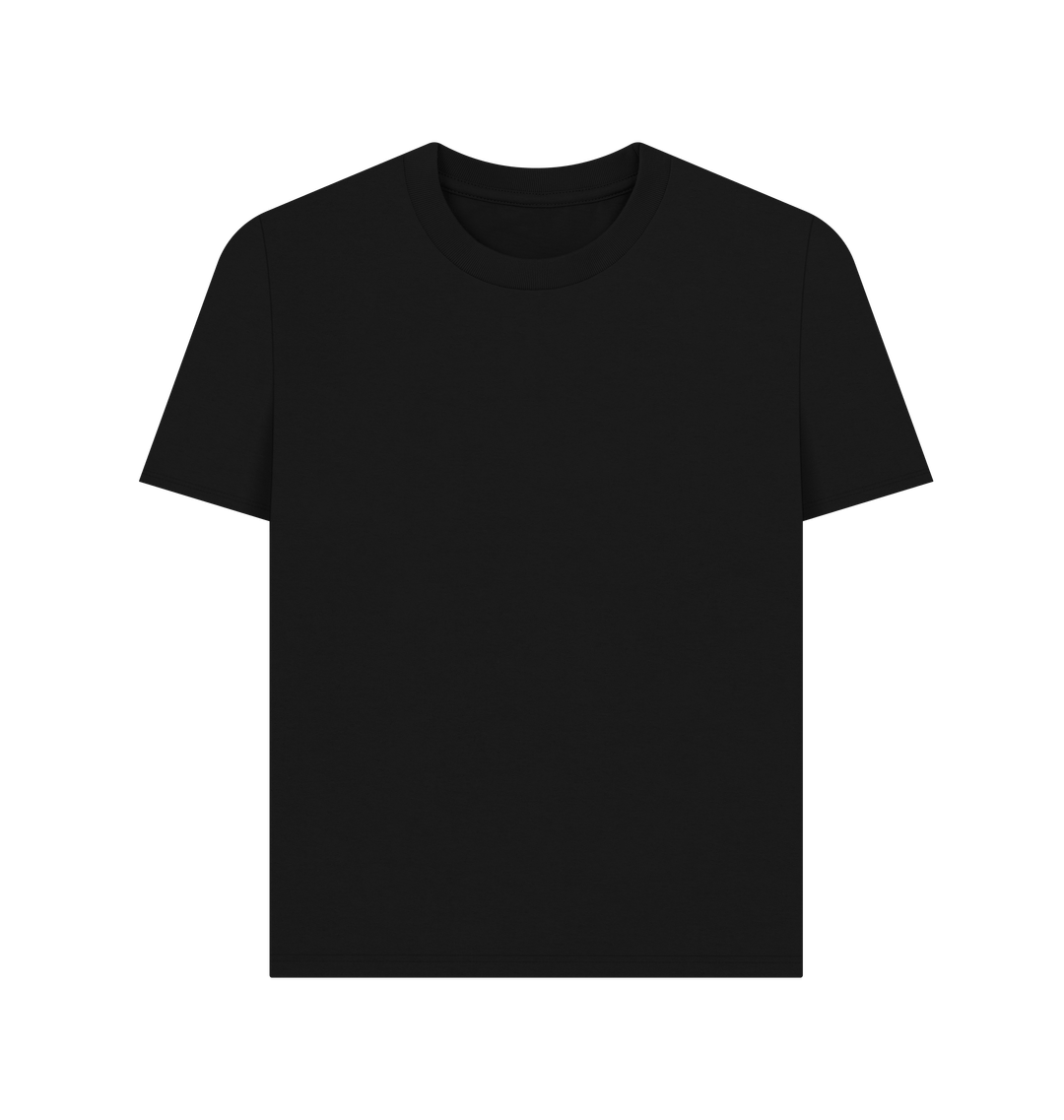 Black Plain Organic Cotton Women's T-Shirt