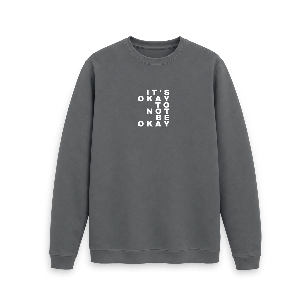 Slate Grey Printed Sweater Front