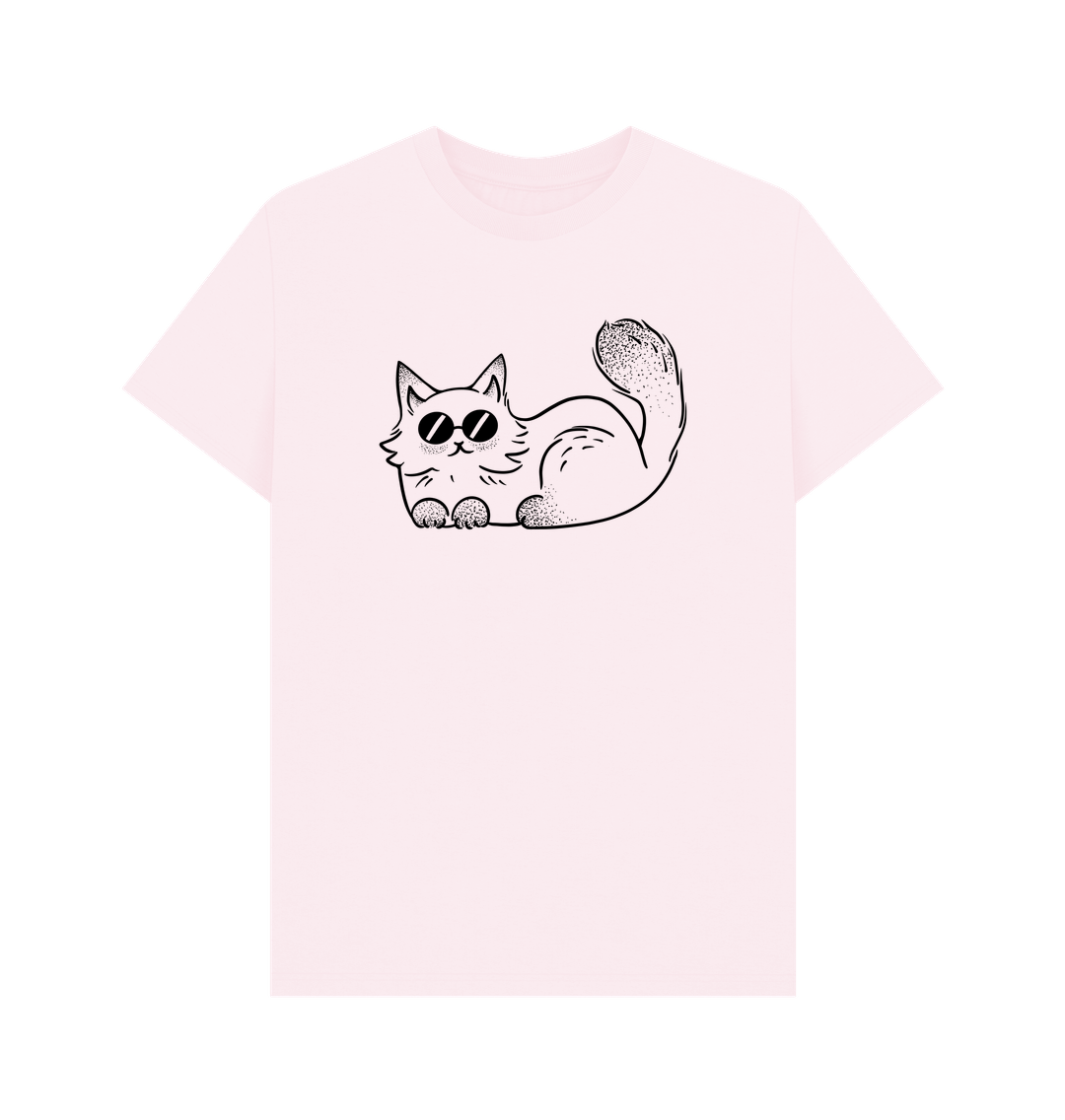 Pink Organic Cotton Cool Cat T-Shirt for Men