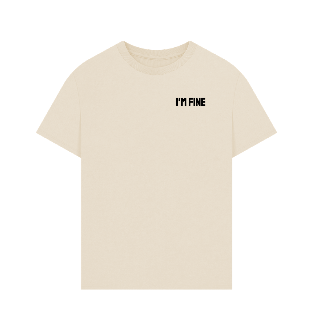 Oat I'm Fine Organic Cotton Men's Mental Health Oversized T-Shirt