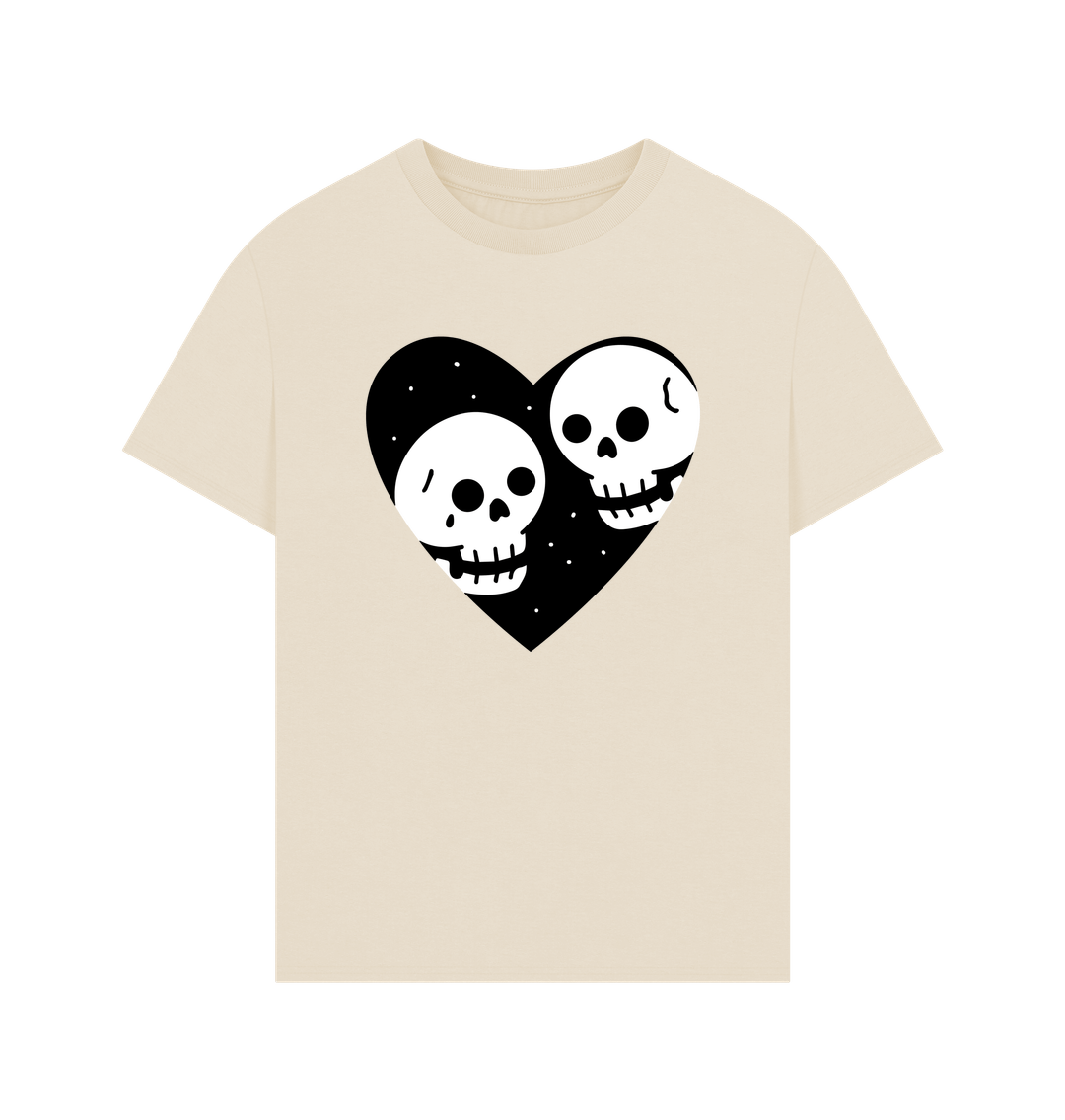Oat Organic Cotton Oversized Cool Skull Heart Men's T-Shirt