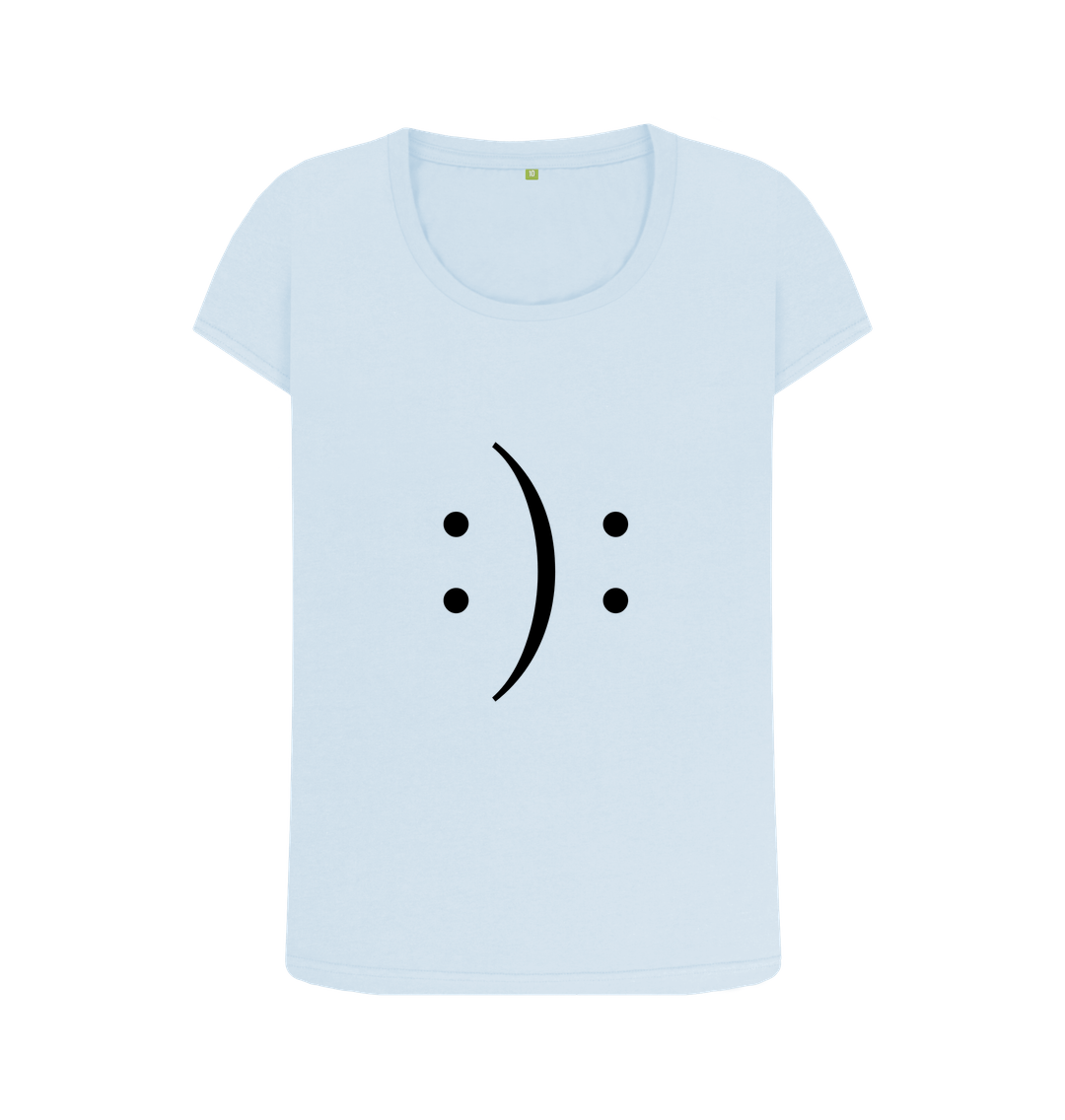 Sky Blue Organic Cotton Smile Mental Health Women's T-Shirt