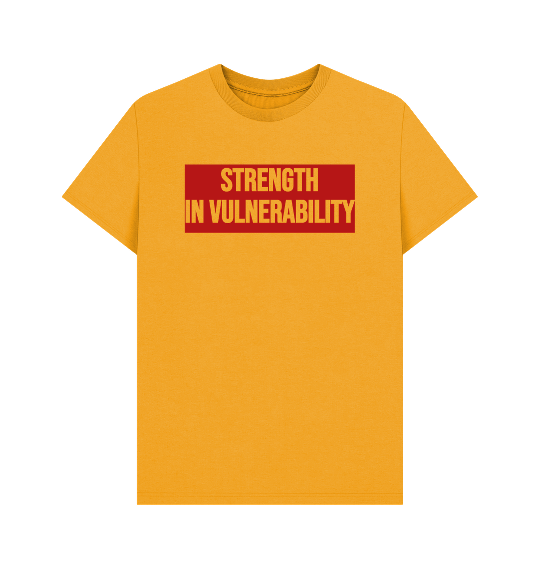 Mustard Strength In Vulnerability Men's Mental Health Organic Cotton T-Shirt