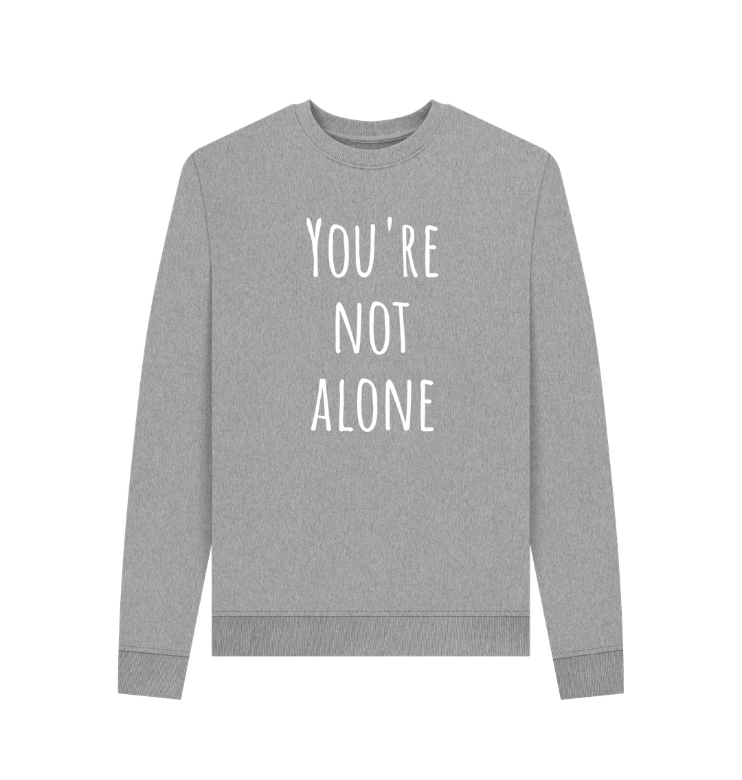Light Heather Women's You're Not Alone Mental Health Organic Cotton Crewneck Sweatshirt