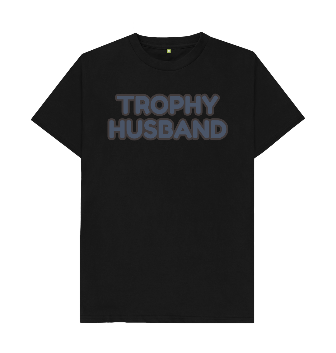 Black Organic Cotton Trophy Husband Men's T-Shirt