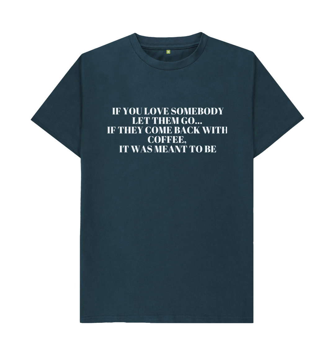 Denim Blue Organic Cotton Men's T-shirt Coffee