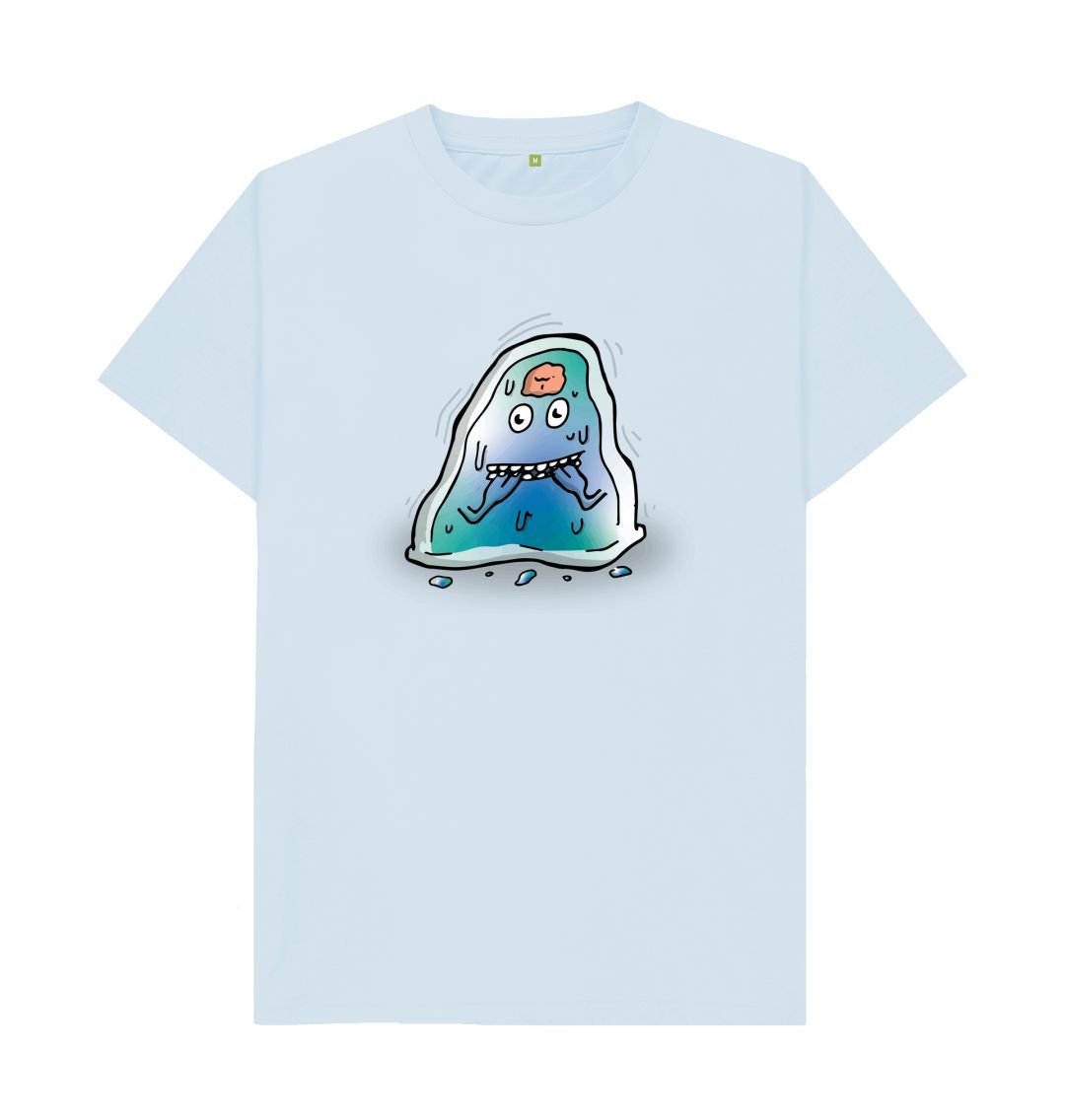Sky Blue I'm Nervous That's Okay Men's Mental Health Emotion T-Shirt Organic Cotton No Text