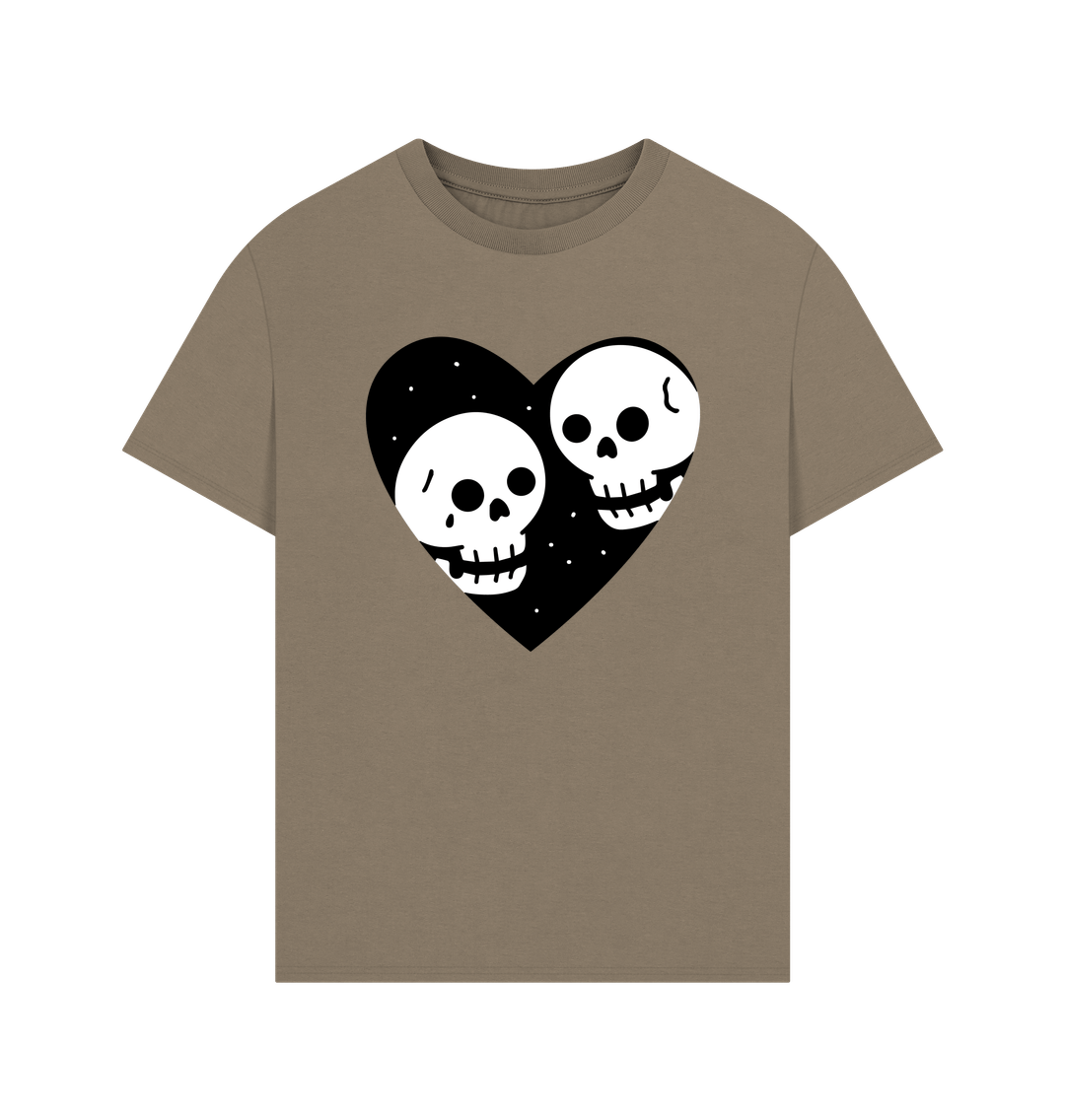 Willow Organic Cotton Oversized Cool Skull Heart Men's T-Shirt